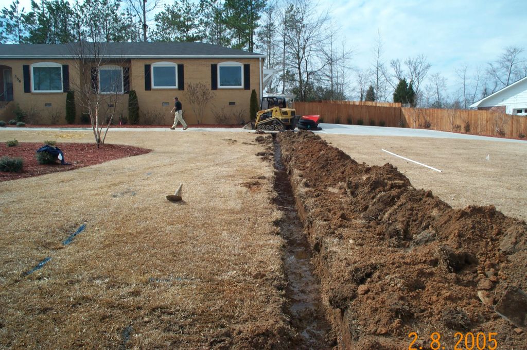 Drainage solution installation for a Milledgeville property